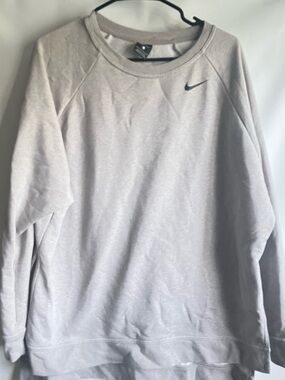 Nike Light Gray Sweatshirt with Black Swoosh Tag
